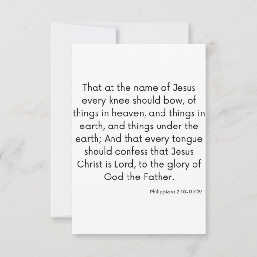 Filippijnen Bijbelscriptgroet van 2:10-11 KJV Kaart (Voorkant)