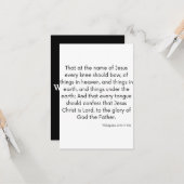 Filippijnen Bijbelscriptgroet van 2:10-11 KJV Kaart (Voorkant / Achterkant in situ)