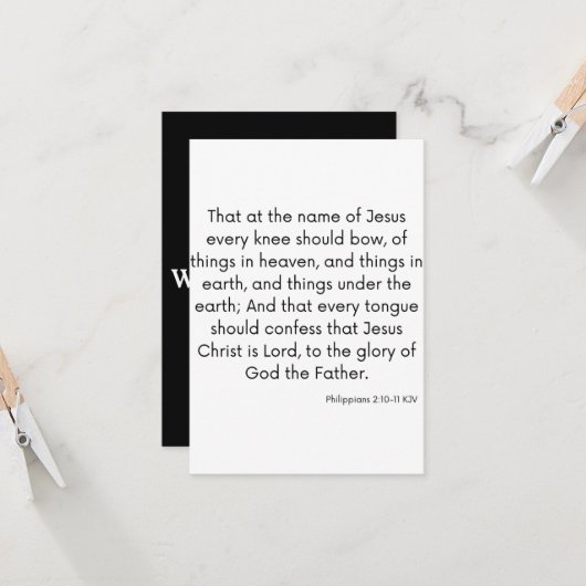 Filippijnen Bijbelscriptgroet van 2:10-11 KJV Kaart (Voorkant / Achterkant in situ)