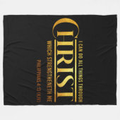 Filippijnen citaat Bijbel Verse KJV 4:13 Fleece Deken (Voorkant (Horizontaal))