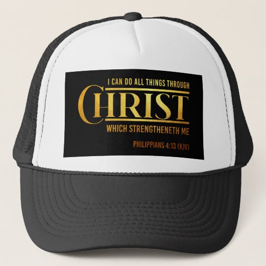 Filippijnen citaat Bijbel Verse KJV 4:13 Trucker Pet (Voorkant)