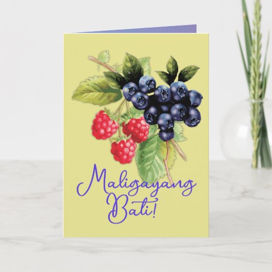 Filippijnen | Filipijnse taal Maligayang Bati Kaart (Voorkant)