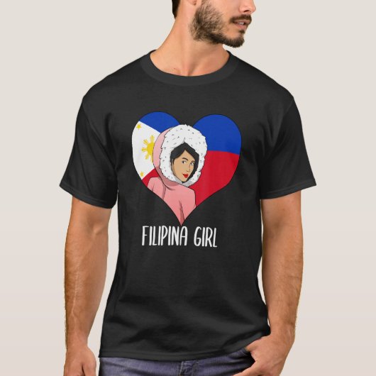 Filippijnen Filipina Alaska Woman Girl Flag Alaska T-shirt (Voorkant)