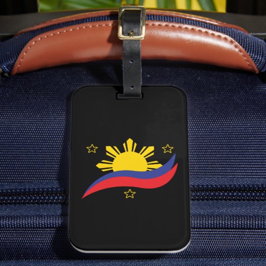 Filippijnen Filipino Pinoy Flag Bagagelabel (Voorkant Insitu 2)
