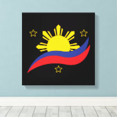 Filippijnen Filipino Pinoy Flag Canvas Afdruk (Insitu (Houten vloer))