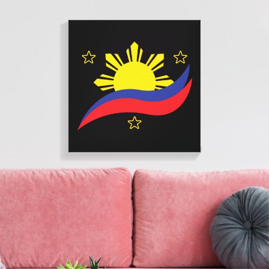 Filippijnen Filipino Pinoy Flag Canvas Afdruk (Insitu (Woonkamer))