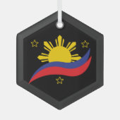 Filippijnen Filipino Pinoy Flag Glas Ornament (Voorkant)