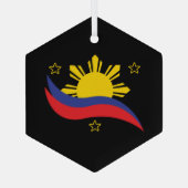 Filippijnen Filipino Pinoy Flag Glas Ornament (Achterkant)