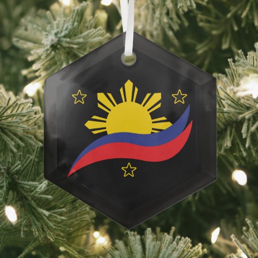 Filippijnen Filipino Pinoy Flag Glas Ornament (Insitu)