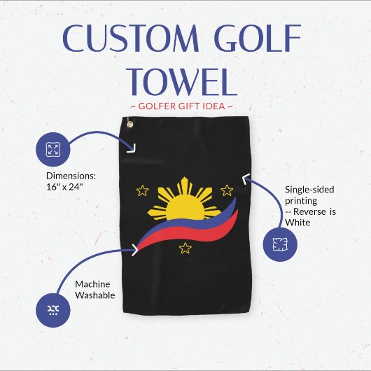 Filippijnen Filipino Pinoy Flag Golfhanddoek