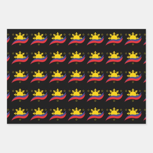 Filippijnen Filipino Pinoy Flag Inpakpapier Vel (Voorkant)