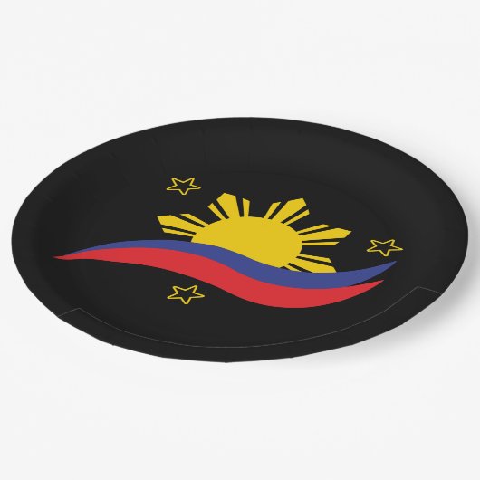 Filippijnen Filipino Pinoy Flag Papieren Bordje (Gekanteld)