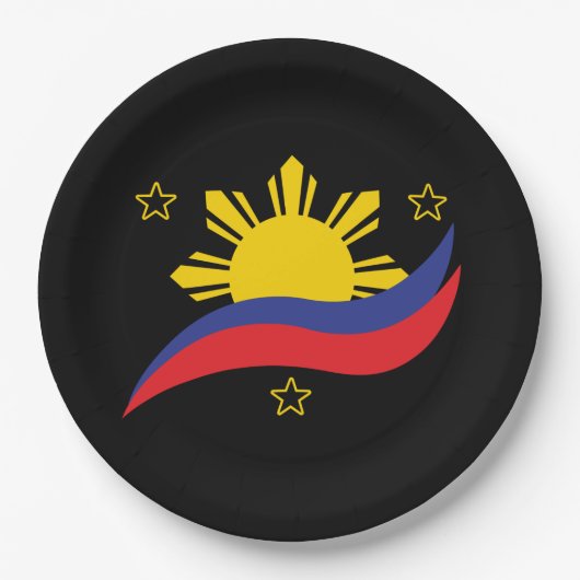 Filippijnen Filipino Pinoy Flag Papieren Bordje (Voorkant)