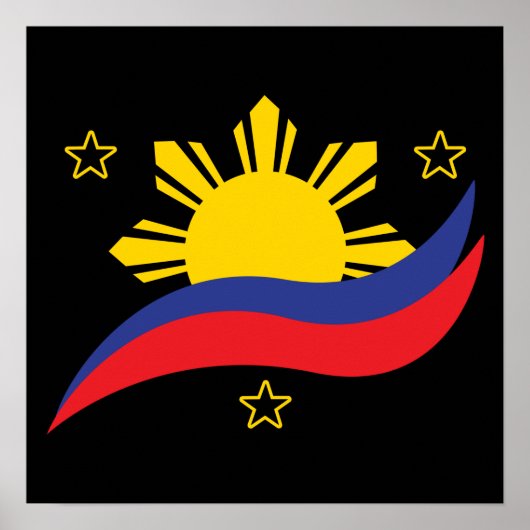 Filippijnen Filipino Pinoy Flag Poster (Voorkant)