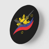 Filippijnen Filipino Pinoy Flag Ronde Klok (Hoek)