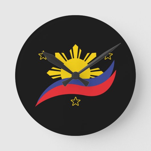 Filippijnen Filipino Pinoy Flag Ronde Klok (Voorkant)