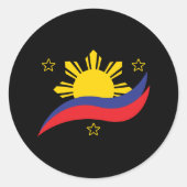 Filippijnen Filipino Pinoy Flag Ronde Sticker (Voorkant)