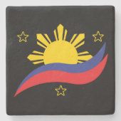 Filippijnen Filipino Pinoy Flag Stenen Onderzetter (Voorkant)