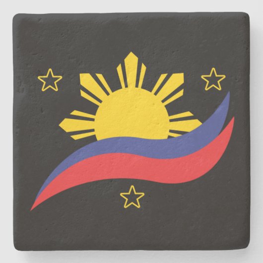 Filippijnen Filipino Pinoy Flag Stenen Onderzetter (Voorkant)