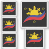 Filippijnen Filipino Pinoy Flag Sticker (Voorkant)