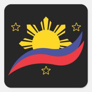 Filippijnen Filipino Pinoy Flag Vierkante Sticker