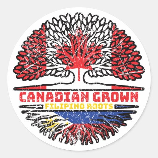 Filippijnen Filippijns Canada - Boom Roots Fl Ronde Sticker (Voorkant)