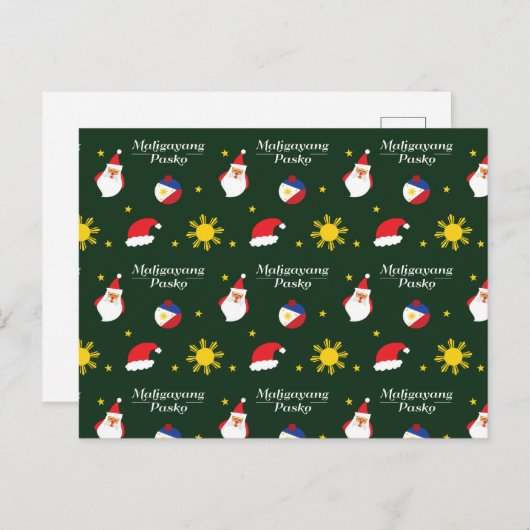 Filippijnen Filippijnse kerstman Maligayang Pasko Briefkaart (Voorkant / Achterkant)