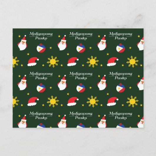 Filippijnen Filippijnse kerstman Maligayang Pasko Briefkaart (Voorkant)