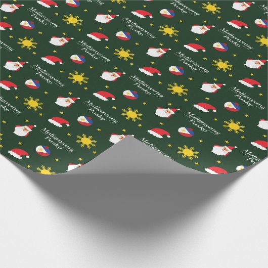 Filippijnen Filippijnse kerstman Maligayang Pasko Cadeaupapier (Hoek)