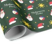Filippijnen Filippijnse kerstman Maligayang Pasko Cadeaupapier (Rol Hoek)