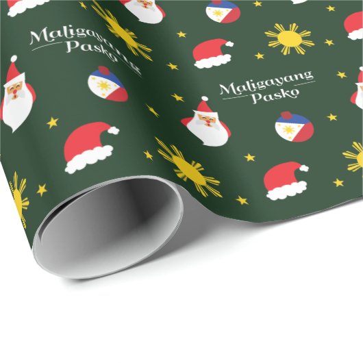 Filippijnen Filippijnse kerstman Maligayang Pasko Cadeaupapier (Rol Hoek)
