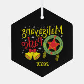 Filippijnen Filippijnse kerstman Maligayang Pasko Glas Ornament (Achterkant)