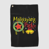 Filippijnen Filippijnse kerstman Maligayang Pasko Golfhanddoek (Voorkant)