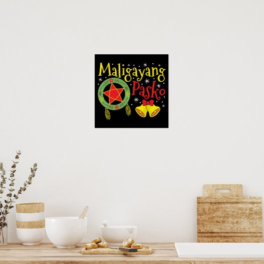 Filippijnen Filippijnse kerstman Maligayang Pasko Poster (Keuken)