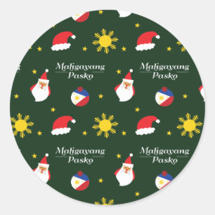 Filippijnen Filippijnse kerstman Maligayang Pasko Ronde Sticker