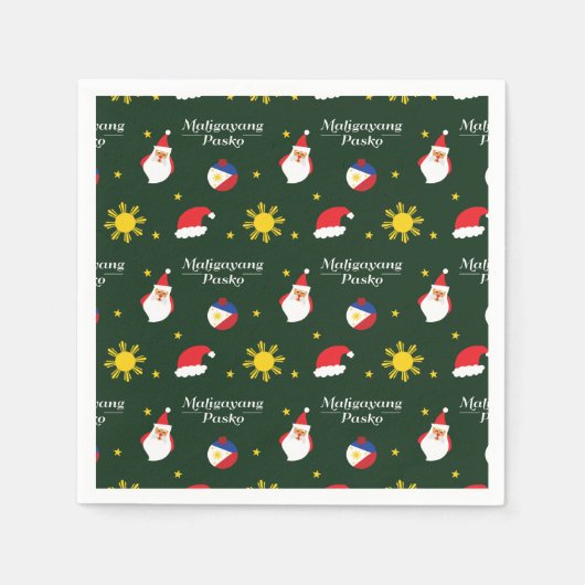 Filippijnen Filippijnse kerstman Maligayang Pasko Servet (Voorkant)