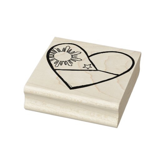 Filippijnen Flag Heart Art Filipino Pride Pinay Rubberstempel (Stempel)