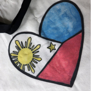 Filippijnen Flag Heart Art Filipino Pride Pinay Tote Bag