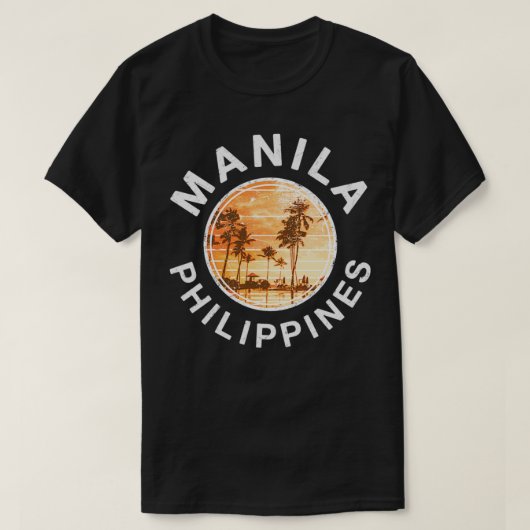 Filippijnen Manila Retro Sunset Filipino T-shirt (Design voorkant)