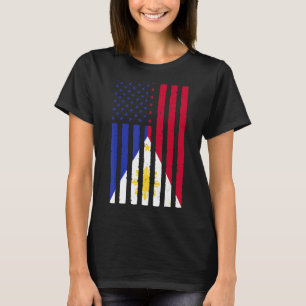 Filippijnen Roots Usa Flag Heritage Half Filipino T-shirt