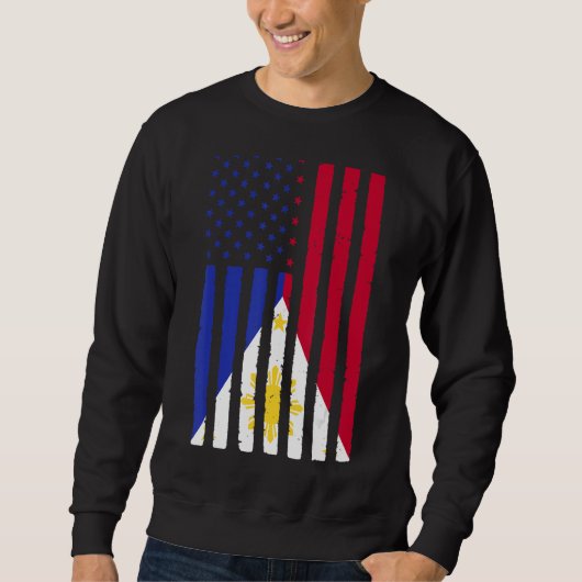 Filippijnen Roots Usa Flag Heritage Half Filipino Trui (Voorkant)