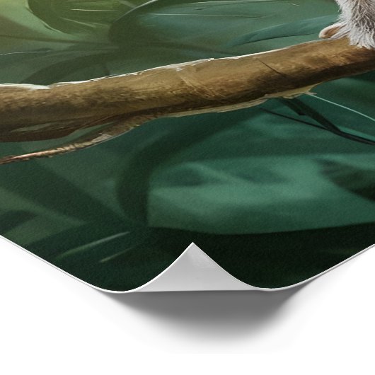 Filippijnen Tarsier Monkey in natuurlijke habitat Poster (Hoek)