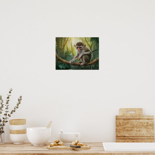 Filippijnen Tarsier Monkey in natuurlijke habitat Poster (Keuken)