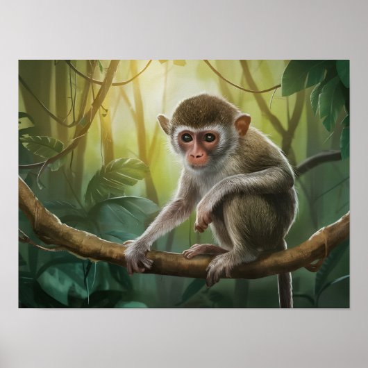 Filippijnen Tarsier Monkey in natuurlijke habitat Poster (Voorkant)