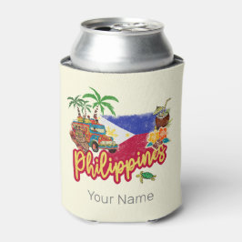 Filippijnen Tarsier vlag Palm Souvenir Blikjeskoeler