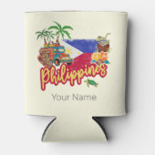 Filippijnen  Tarsier vlag Palm Souvenir Blikjeskoeler (Voorkant)