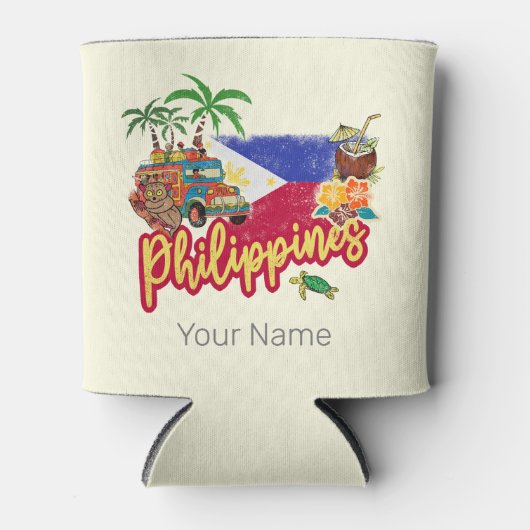 Filippijnen Tarsier vlag Palm Souvenir Blikjeskoeler (Voorkant)