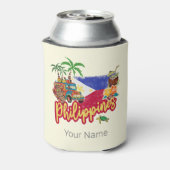 Filippijnen  Tarsier vlag Palm Souvenir Blikjeskoeler (Blikje Achterkant)