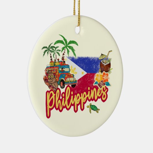 Filippijnen Tarsier vlag Palm Souvenir Keramisch Ornament (Rechts)
