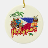Filippijnen  Tarsier vlag Palm Souvenir Keramisch Ornament (Voorkant)
